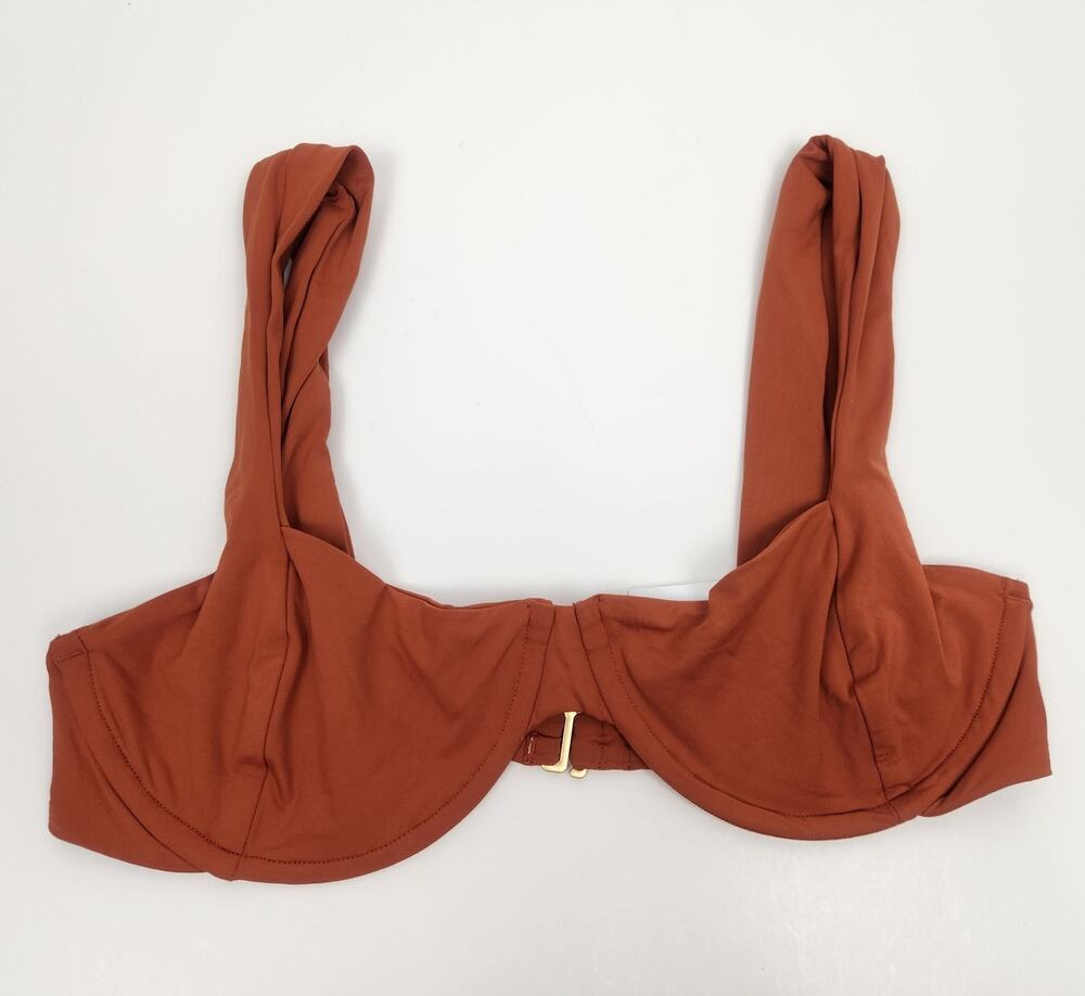 L*Space Tori Bikini Top in Amber Brown Size XL Underwire NWT